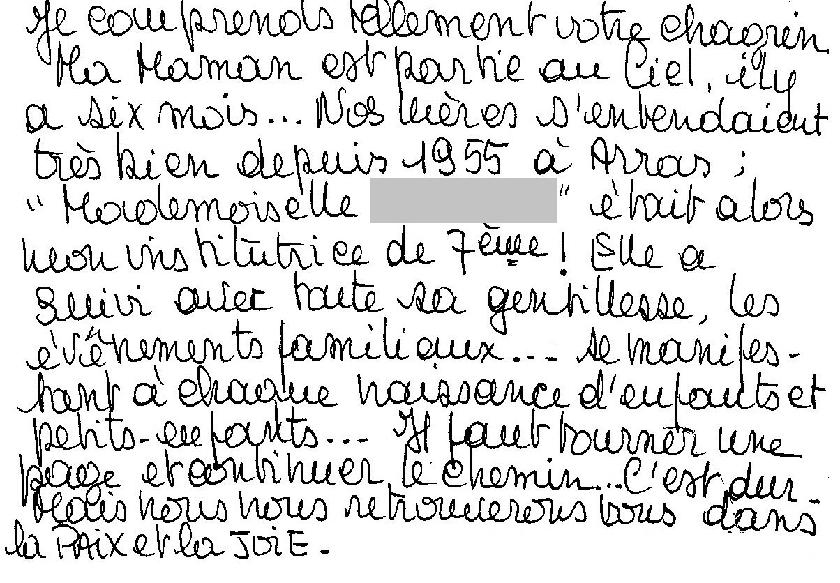 extrait lettre Marie-Claude